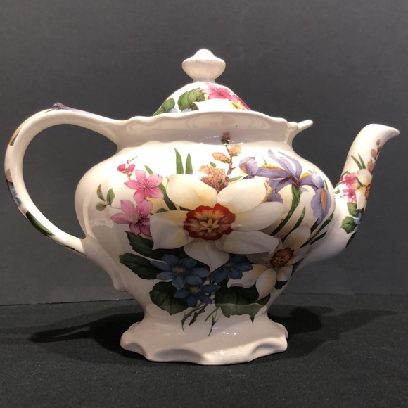 VTG Sadler Spring Floral Teapot Iris Narcissus Wildflowers Made in England EUC ! - Picture 14 of 14